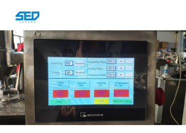 Máy điền viên nang bán tự động PLC điều khiển bằng hệ thống khóa ngang