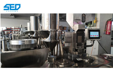 Máy điền viên nang bán tự động PLC điều khiển bằng hệ thống khóa ngang